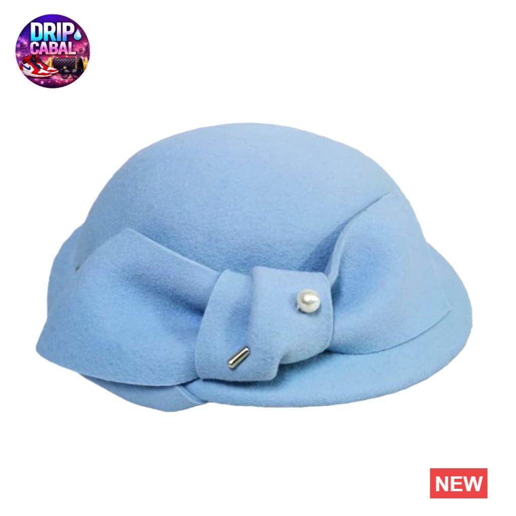Vintage Wool Felt Cloche Bucket Bowler Hat Women's Formal Fascinator